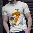 Kinder Geburtstags 7 Jahre Junge Dinosaurier Dino T-Shirt Geschenke für Ihn
