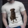 Lab Dad Chocolate Labrador Retriever Dog Lover Unisex T-Shirt Gifts for Him