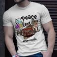 Peace Love Football Nannie Life Mom Grandma Leopard Unisex T-Shirt Gifts for Him