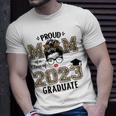 Proud Mom Of A 2023 Graduate Leopard Print Messy Bun Senior Gift For Womens Unisex T-Shirt Gifts for Him