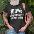 100 Spiele Für Ganzen Tag T-Shirt für Videogamer & Gaming-Fans Geschenke für alte Männer