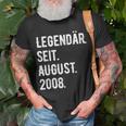 15 Geburtstag Geschenk 15 Jahre Legendär Seit August 2008 T-Shirt Geschenke für alte Männer
