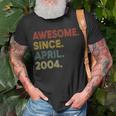 19 Year Old Awesome Since April 2004 19Th Birthday Unisex T-Shirt Gifts for Old Men