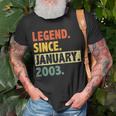20 Geburtstag Legende Seit Januar 2003 20 Jahre Alt T-Shirt Geschenke für alte Männer