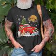 Cavoodle Dog Riding Red Truck Christmas Decorations  Men Women T-shirt Graphic Print Casual Unisex Tee