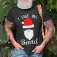 I Like His Beard I Like Her Butt Matching Couples Christmas  Men Women T-shirt Graphic Print Casual Unisex Tee