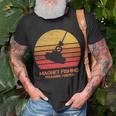 Vintage Retro Sunset Magnet Fishing Unisex T-Shirt