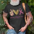 Peace Love Cure Breast Cancer Awareness Unisex T-Shirt