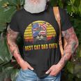 Vintage Best Cat Dad Ever Fathers Day Gifts 4Th Of July Men Unisex T-Shirt