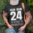 24 Geburtstag Geburtstagsgeschenk 24 Jahre Lustiges Geschenk T-Shirt Geschenke für alte Männer