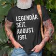 32 Geburtstag Geschenk 32 Jahre Legendär Seit August 1991 T-Shirt Geschenke für alte Männer