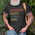 40 Year Old Awesome Since April 1983 40Th Birthday Unisex T-Shirt Gifts for Old Men