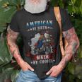 4Th Of July Bald Eagle Biker Motorcycle Uncle Sam Hat Gift Unisex T-Shirt Gifts for Old Men