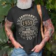 70Th Vintage Birthday For Man Myth Legend January 1952 Gift For Mens Unisex T-Shirt Gifts for Old Men