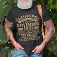 71 Jahre Legendär T-Shirt, Geboren im November 1951 Geschenke für alte Männer