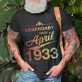 90 Geburtstag 90 Jahre Alt Legendär Seit April 1933 T-Shirt Geschenke für alte Männer