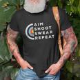 Aim Shoot Swear Repeat Archery Costume Archer Archery T-shirt Gifts for Old Men