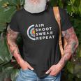 Aim Swear Repeat Archery Costume Archer Archery T-shirt Gifts for Old Men