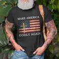 Make America Godly Again American Flag Shirt T-shirt Gifts for Old Men