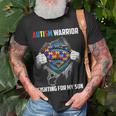 Autism Warrior Fighting For My Son Autism Mom Dad Parents Unisex T-Shirt Gifts for Old Men