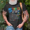 Autistic Son Autism Awareness Support For Mom Dad Parents Unisex T-Shirt Gifts for Old Men
