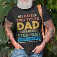 Awesome Dad I Have Two Titles Dad And Step-Dad Men T-Shirt Gifts for Old Men