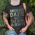 Awesome Dads Have Tattoos & Beards Bearded Dad Fathers Day Gift For Mens Unisex T-Shirt Gifts for Old Men