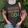 Awesome Since 2004 19Th Birthday Retro Unisex T-Shirt Gifts for Old Men