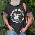 Bass Guitar Slapping Strings Knowing Things For Bassist T-Shirt Gifts for Old Men