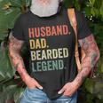 Mens Bearded Husband Dad Beard Legend Vintage T-Shirt Gifts for Old Men