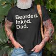 Bearded Inked Dad Fathers Day Tattoo Lover Love Tattooed T-Shirt Gifts for Old Men