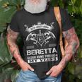 Beretta Blood Runs Through My Veins Unisex T-Shirt Gifts for Old Men