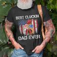 Best Cluckin Dad Ever Usa Flag Chicken Dad Rooster July 4Th Gift For Mens Unisex T-Shirt Gifts for Old Men