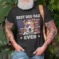Best Corgi Dad Ever American Flag Fathers Day Unisex T-Shirt Gifts for Old Men