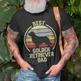 Best Dog Father Dad Vintage Golden Retriever T-Shirt Gifts for Old Men