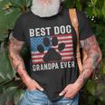 Best Dog Grandpa Ever 4Th Of July American Flag Patriotic Gift For Mens Unisex T-Shirt Gifts for Old Men