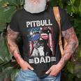 Best Pitbull Dad Ever American Flag 4Th Of July Gift For Mens Unisex T-Shirt Gifts for Old Men