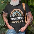 Best Principal Ever Leopard Rainbow Mom Unisex T-Shirt Gifts for Old Men
