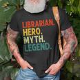 Bibliothekar Held Mythos Legende Retro-Bibliothekar T-Shirt Geschenke für alte Männer