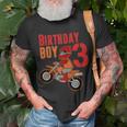 Birthday Boy 3 Year Old Dirt Bike Shirt | 3Rd Bday Biking Unisex T-Shirt Gifts for Old Men