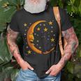 Black Cat Moon Kitten Lover Funny Crescent Pet Owner Unisex T-Shirt Gifts for Old Men