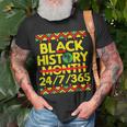 Black History Month 2023 Black History 247365 Melanin T-Shirt Gifts for Old Men