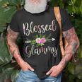 Blessed Glammy Floral For Women Grandma T-Shirt Gifts for Old Men