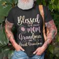 Blessed To Be Called Mom Grandma And Great Grandma Flower Unisex T-Shirt Gifts for Old Men