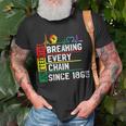 Breaking Every Chain Since 1865 Junenth Black History V2 T-Shirt Gifts for Old Men