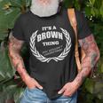 Brown Custom Name Funny Saying Personalized Names Gifts Unisex T-Shirt Gifts for Old Men
