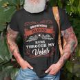 Browning Blood Runs Through My Veins Youth Kid 1T5d T-Shirt Gifts for Old Men