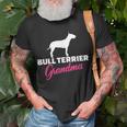 Bullterrier Oma Schwarzes T-Shirt, Hunde Silhouette & Text in Pink Geschenke für alte Männer