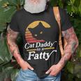 Cat Daddy To A Fatty Vintage 80S Sunset Fat Chonk Dad V2 T-Shirt Gifts for Old Men