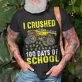 I Crushed 100 Days Of School Monster Truck Kids Girls Boys T-Shirt Gifts for Old Men